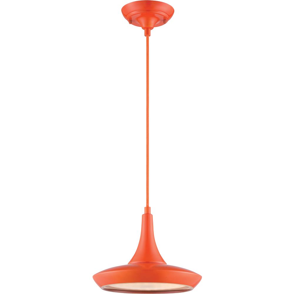 Nuvo Lighting 62/446  Fantom - LED Colored Pendant with Rayon Wire in Orange Finish